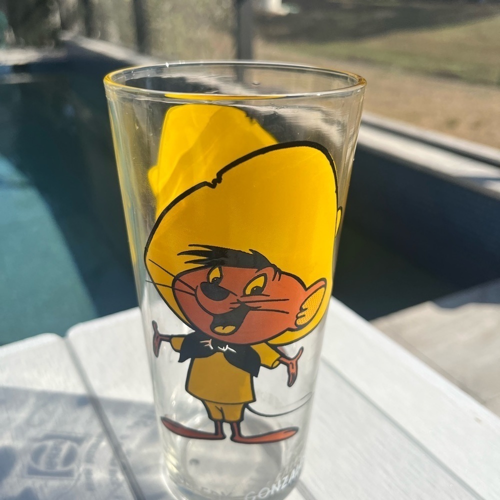 Warner Bros. Speedy Gonzales Yellow and Black Glass